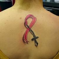 Cancer Ribbon with Rosary